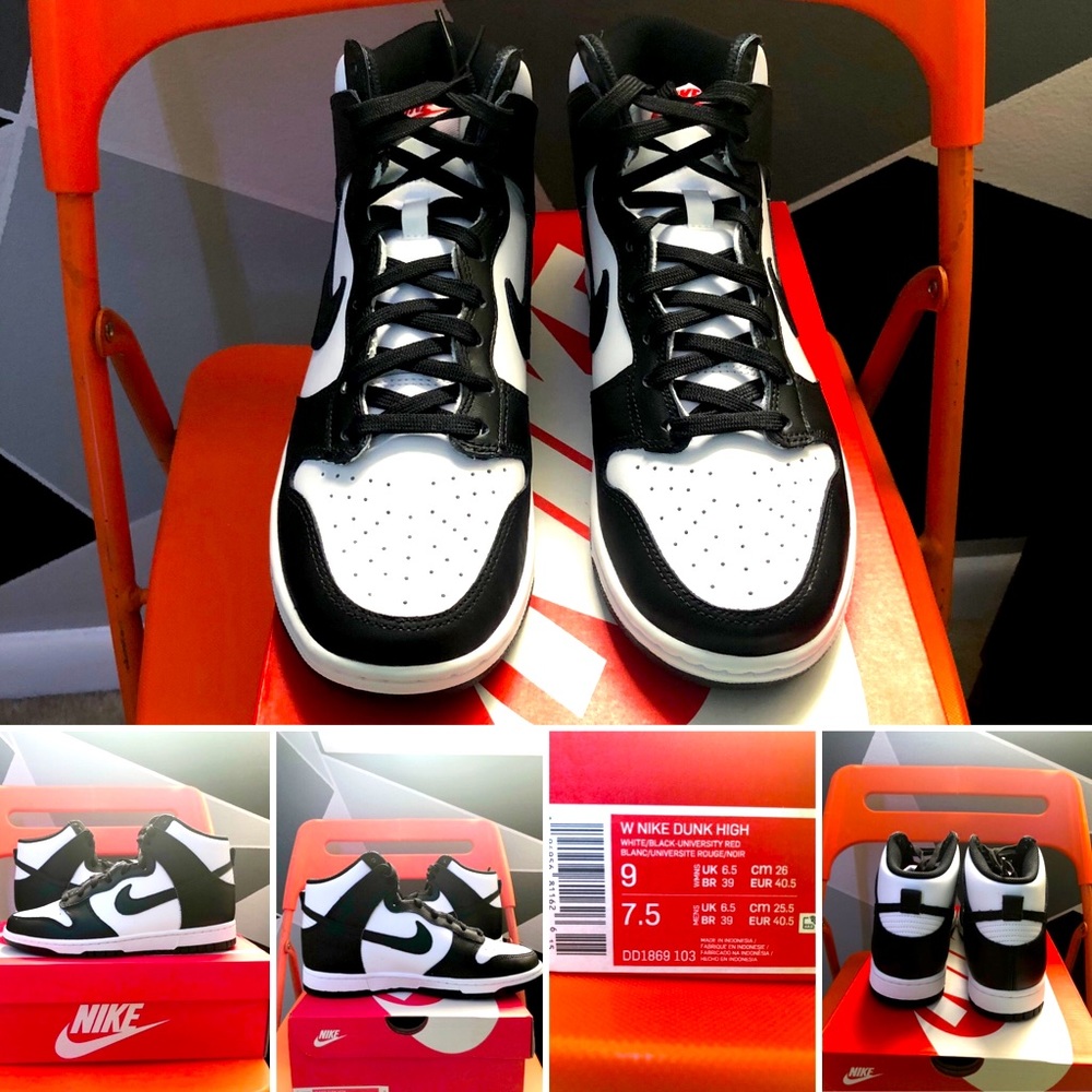 W Nike Dunk High new black and white.